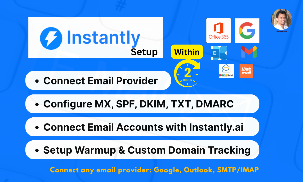 I will professionally set up and optimize instantly ai mailbox for cold email outreach
